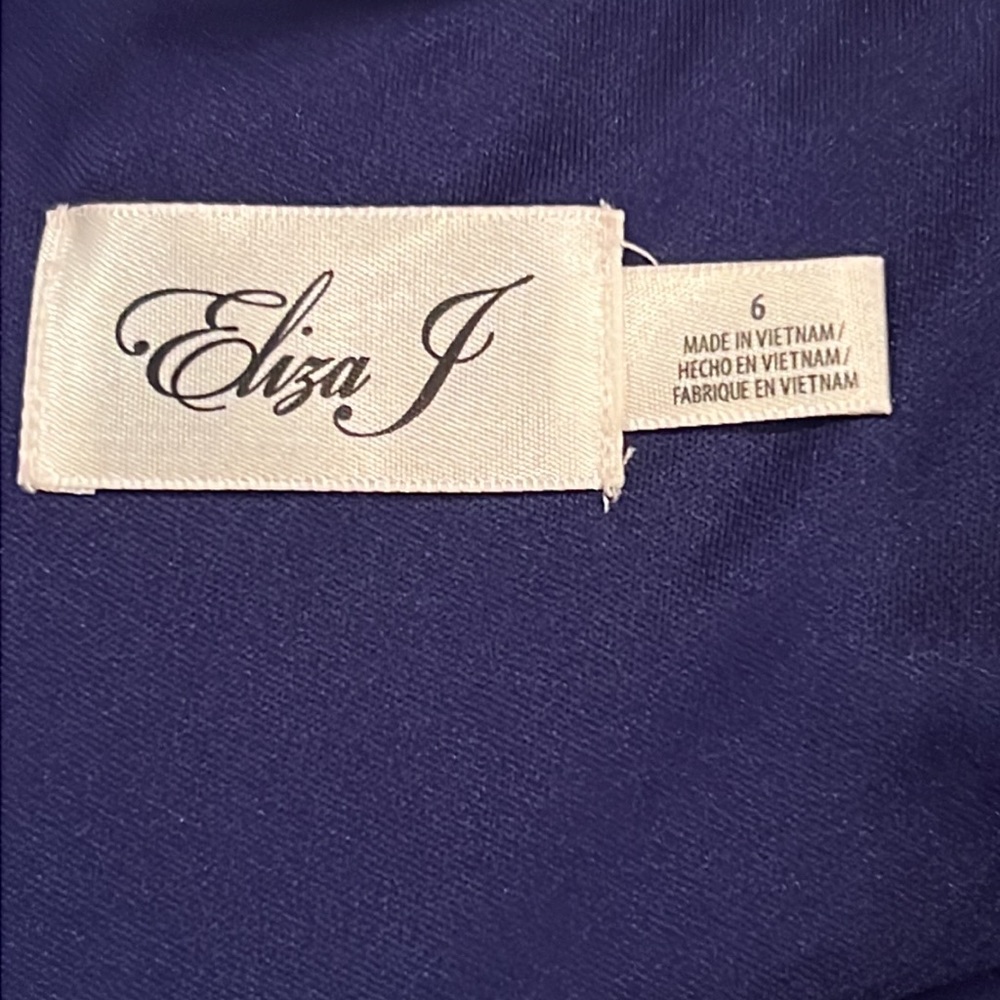 NWOT Eliza J Floral Jersey Shift Dress Blue/White Size 6 - Picture 12 of 16